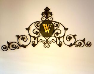 Ornate Metal “W” Monogram Wall Art