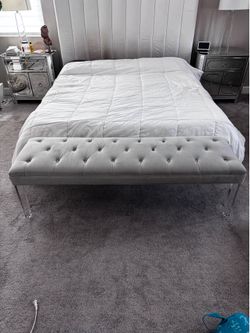 Bench with crystal legs (Z Gallerie)