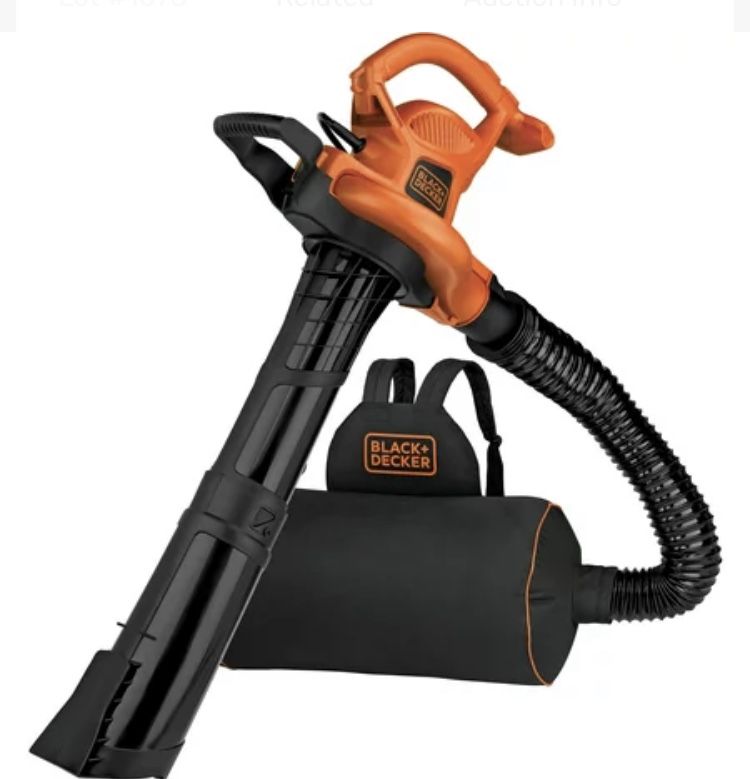 BLACK+DECKER 3-N-1 Corded Leaf Blower Vacuum and Mulcher  Orange and Black