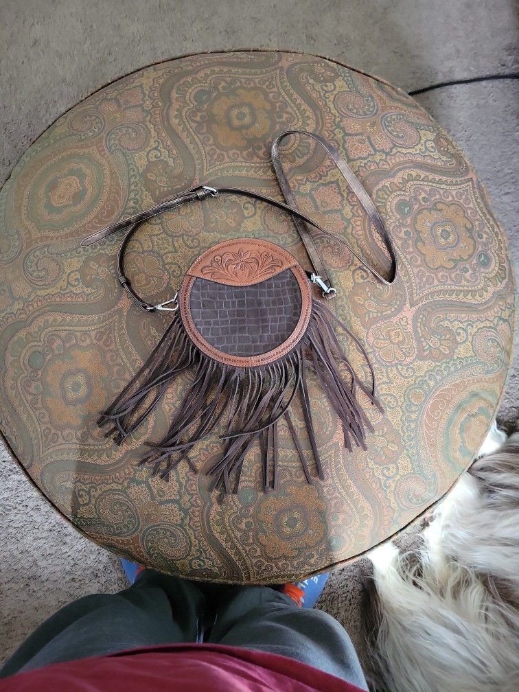 Western Brown Leather Shyanne Fringe Purse