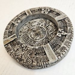 Aztec Calendar Ceramic Replica – Tan Stone Ashtray/Decor Dish.