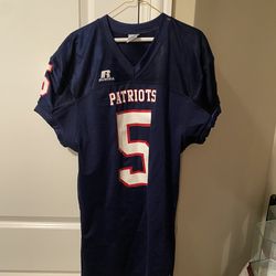 Patriots Large Blue Russell Football Jersey High School  NCAA? Team Issued L US
