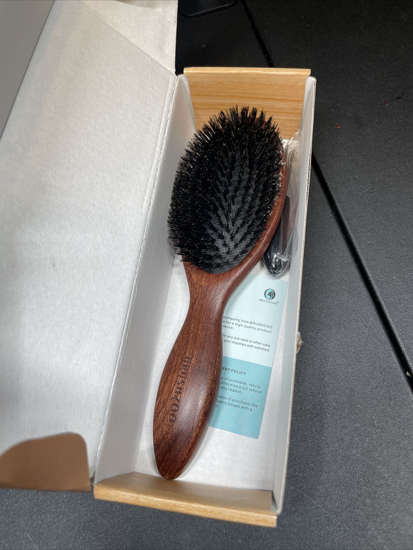 BRUSHZOO Hair Brushes for Women Men Kid, Boar Bristle Hair Brush for Fine Sho...