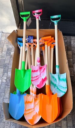 24-Pack Kids Beach Sand Shovels - Wood Handle - Outdoor Toys