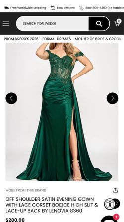 LENOVIA Hunter Green Gown Size M