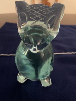 Vintage aqua green owl