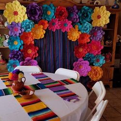 Encanto Themed Colorful Flower Backdrop