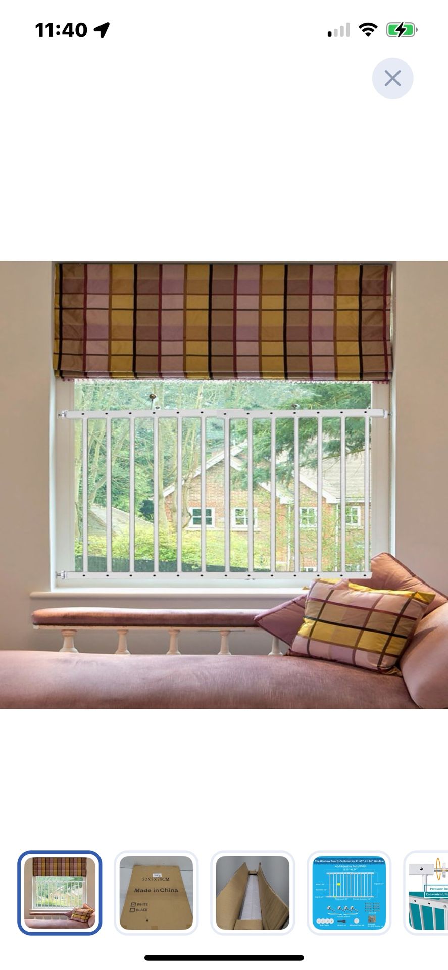 “New”Window Safety Guard(adjustable)(21” X41”)for Children & Pets,pressure Mounted(prevents Falls(retail$59)