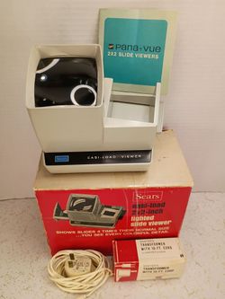 Mid Century Vintage Sears Lighted Slide Viewer 'Easi-Load' 2'x2' Complete w/Power Supply & Works!!