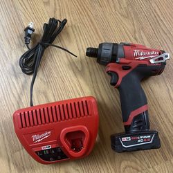 Milwaukee M12 FUEL™ 1/4" Hex 2-Speed Screwdriver (Model 2402-20) with XC 4.0 Battery & Charger