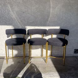 Set of 3 Najira Upholstered Counter Stools