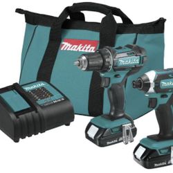 MAKITA 18V LXT Lithium-Ion Cordless Compact 2-Piece Combo Kit reconditioned