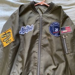 Olive Green Silk Jacket