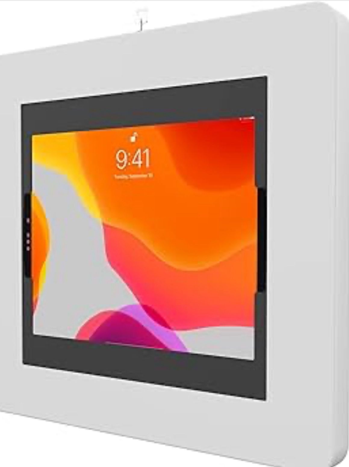 Locking iPad Wall Mount - CTA Anti-Theft Large Locking Tablet Enclosure w/ Key Lock and Interior Cable Routing for iPad Pro 12.9", Surface Pro 3, 4, 5