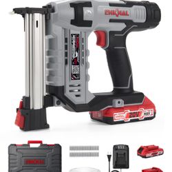 Cordless T Nailer Battery Powered, 14 Gauge 3/4'' (ST18) Electric Nail Gun, 2×Batteries, Charger and 200 Nails Included