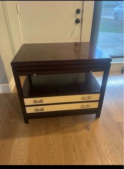 Pair of Dark Wood Nightstands / End Tables
