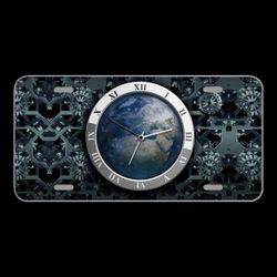 License Plate Novelty Car Front Clock Movement Time Time Of