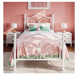 SHA CERLIN Twin Size Metal Bed Frame