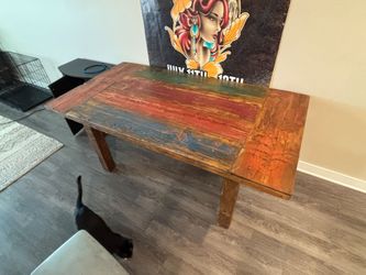 Solid wood rustic table