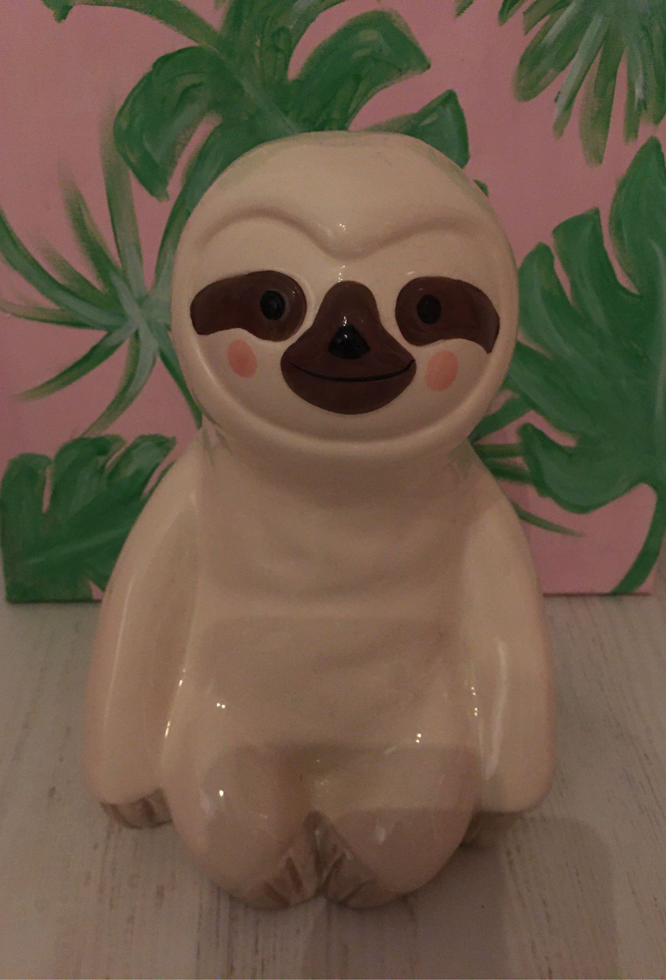 Adorable Ceramic Sloth Piggy Bank