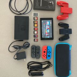 Nintendo Switch Console with Extra Controllers and Games