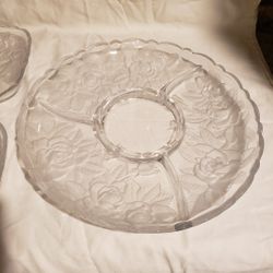 5 Piece Crytal Serving Set (Rose Pearls)