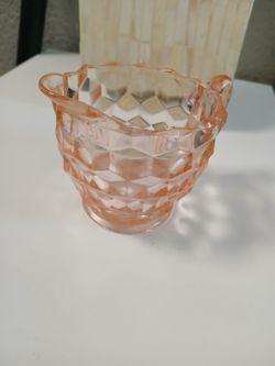 Vintage pink depression glass creamer