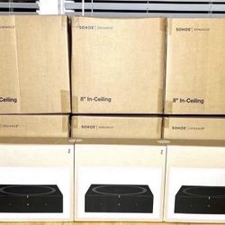 6x (Pairs) + 3x Amps.  Sonos and Sonance 8” (Large) In-Ceiling Speakers (Model Number:  (INCL8WW1).   Sonos Amps.  Brand New Sealed Includes Warranty.