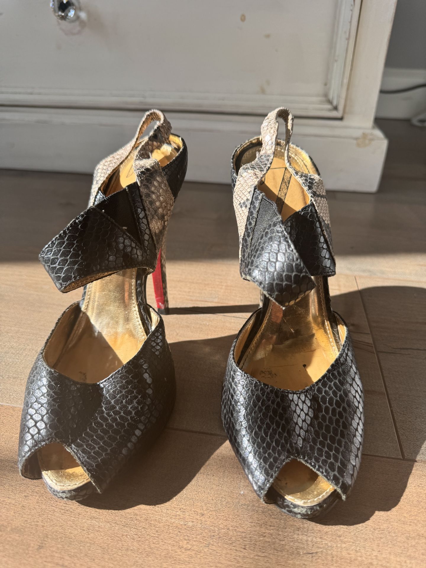 Snake Skin Heels With Red Bottom