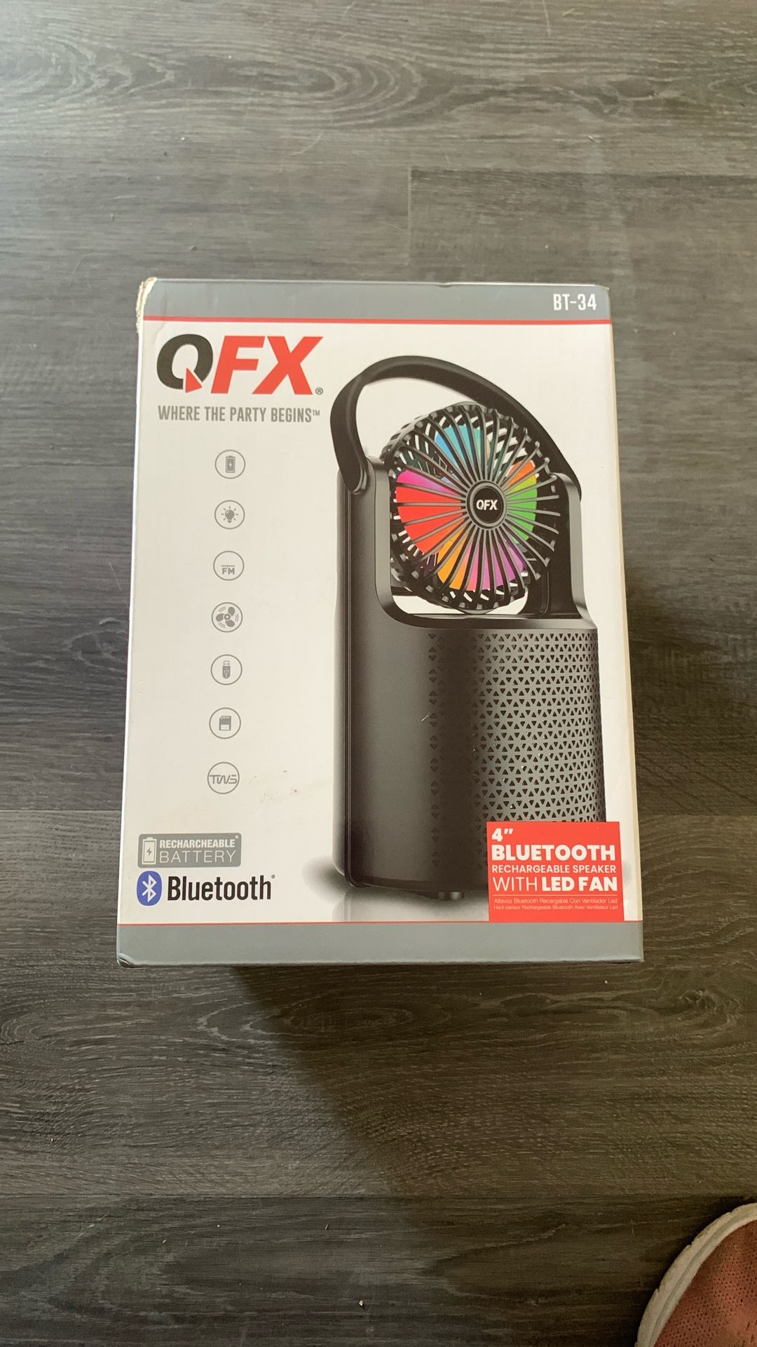 Bluetooth Rechargeable Speaker With Led Fan