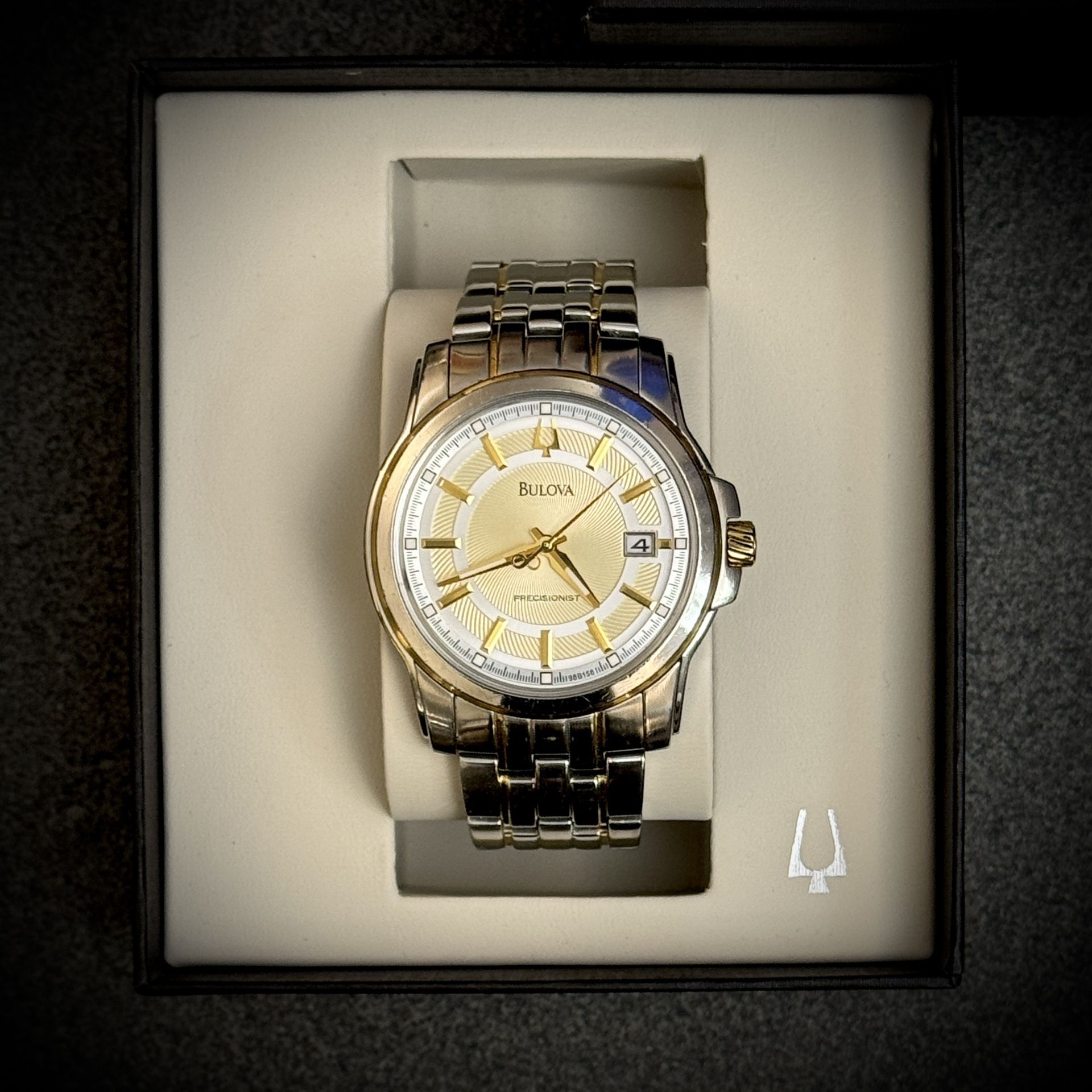 Men’s Watch - Bulova Precisionist 96B251 – Two-Tone, Gold, Silver, Original Box