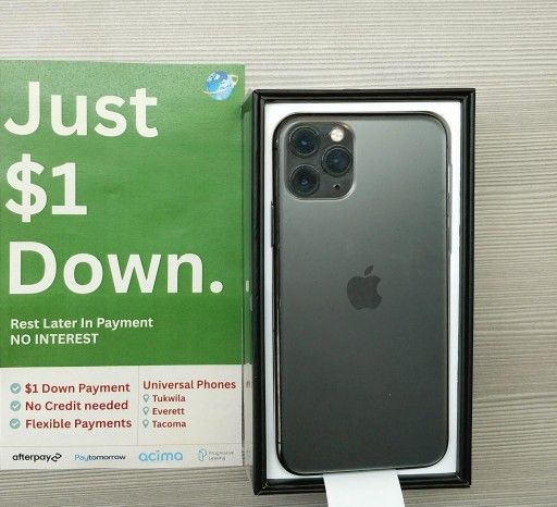 Apple IPhone 13 Pro 128gb Unlocked, FREE Smartwach/ Headphones. Pay $1 Today Rest in payments. NO CREDIT NEEDED FINANCING
