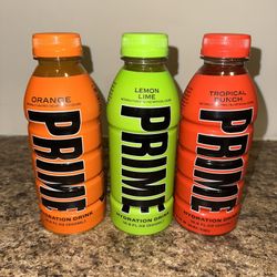 Prime Hydration Drink “Tropical Punch”  “Lemon Lime” “Orange” 16 oz Bottles KSI & Logan Paul