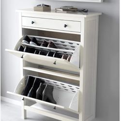 IKEA Hemnes Shoe Cabinet With 2 Compartments, White
