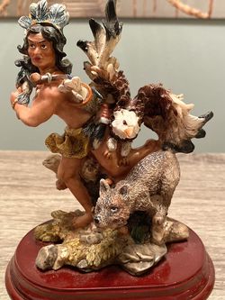 Native American And Bald Eagle