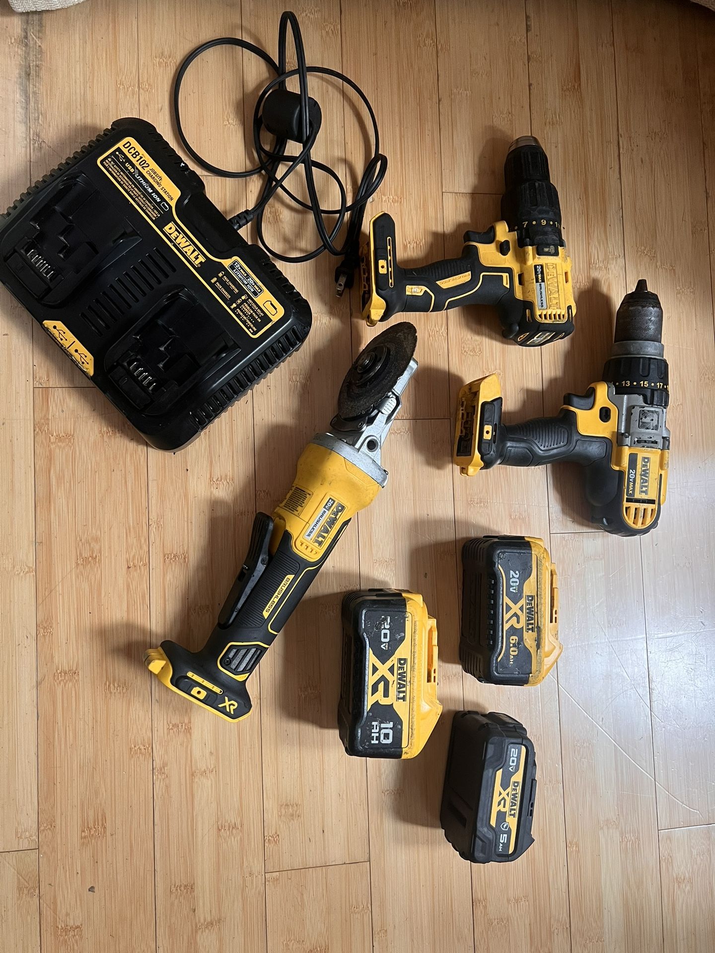 Dewalt 20v tools, batteries and charger