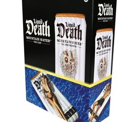 Liquid Death 6’ Pool Float: Adult Novelty Water Inflatables