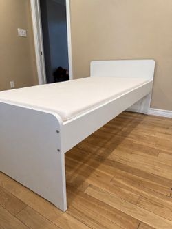 White IKEA Twin Bed with Zinus Memory Foam Mattress!!!