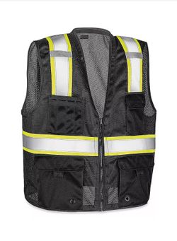 NWT Uline Black Safety Vest L/XL 