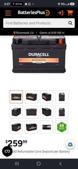 Duracell Ultra Car Battery  Group 94R  800 CCA  Platinum AGM
