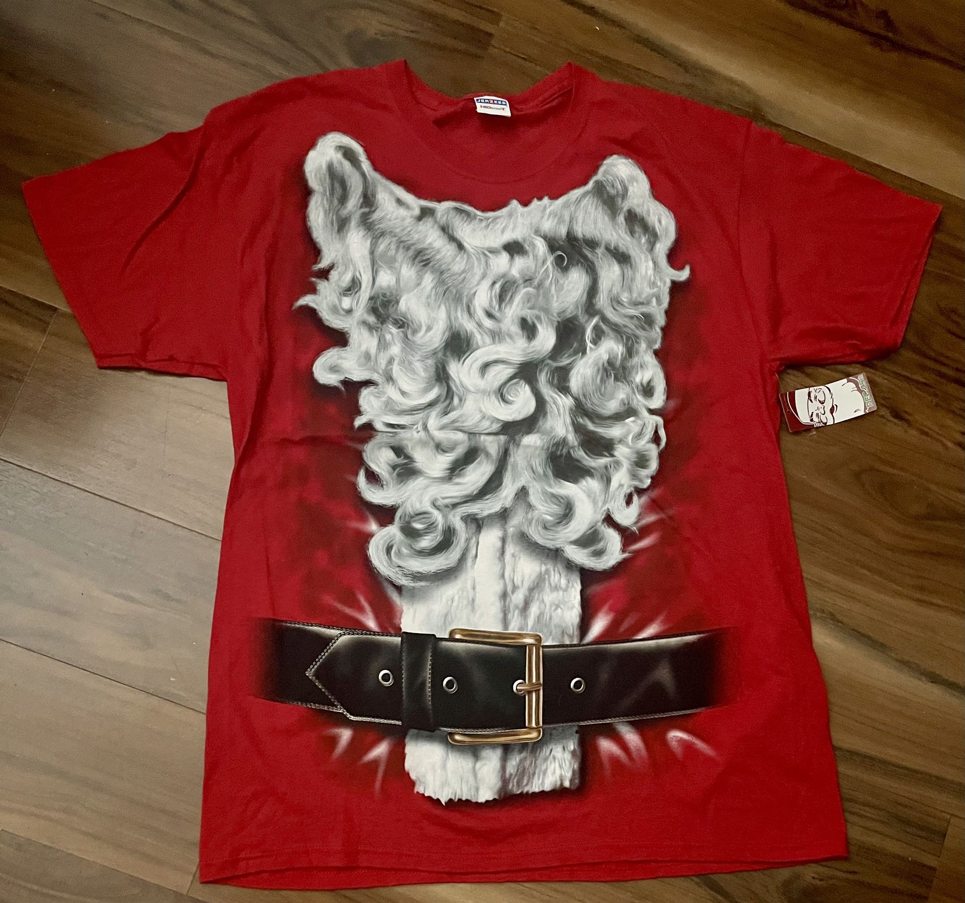 New Santa Claus Graphic T-shirt, Large Red, Short-Sleeve Men's