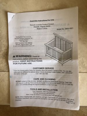Convertible Crib By Bassett For Sale In Scottsdale Az Offerup
