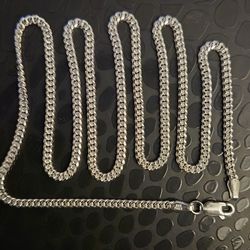 .925 STERLING SILVER SOLID MIAMI CUBAN LINK CHAIN/NECKLACE 4MM 22"