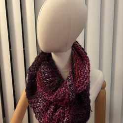 Mixit Purple and Pink Infinity Scarf Cozy Knit Accessory