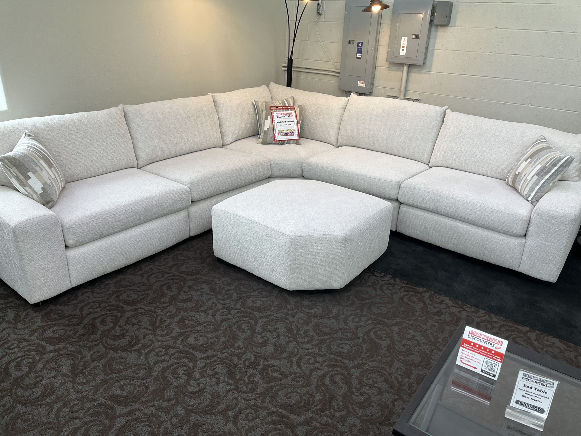 Plush Sections With Ottoman! 