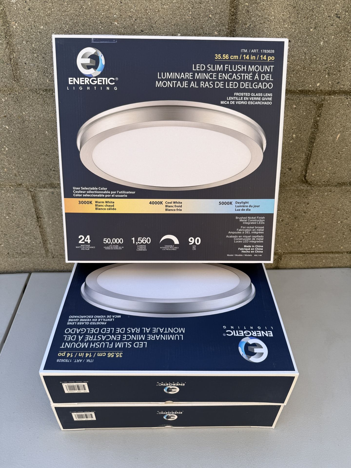 Energetic Lighting 14” Led Slim Flush Mount Light Fixture