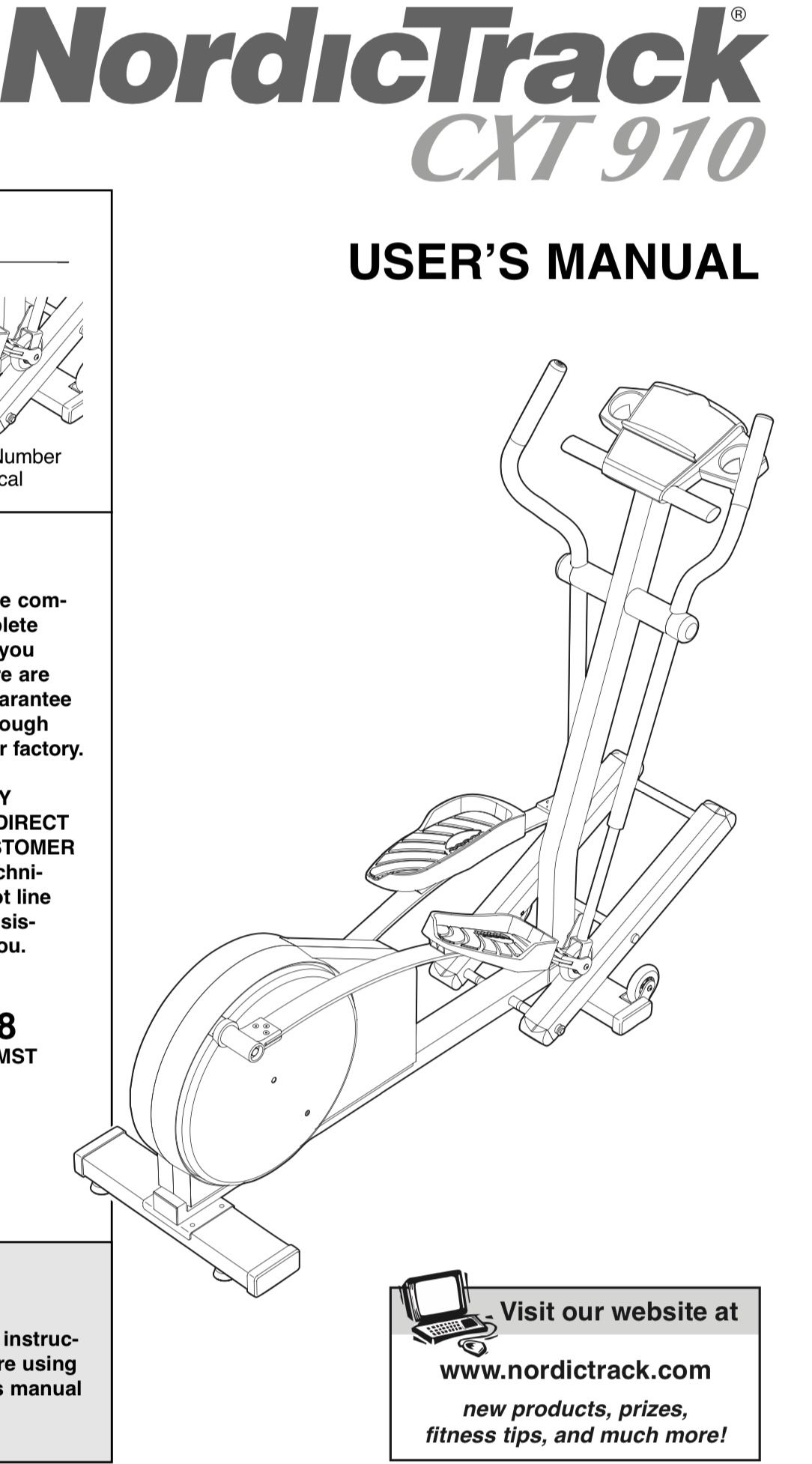 Nordictrack CXT910 Elliptical Trainer w/ Ifit