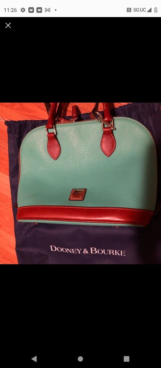 Dooney and Bourke Pebble Grain Zip Zip Satchel In Spearmint