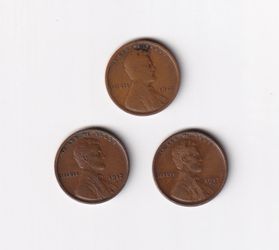 1917 PDS Lincoln Wheat Pennies in Great Conditin