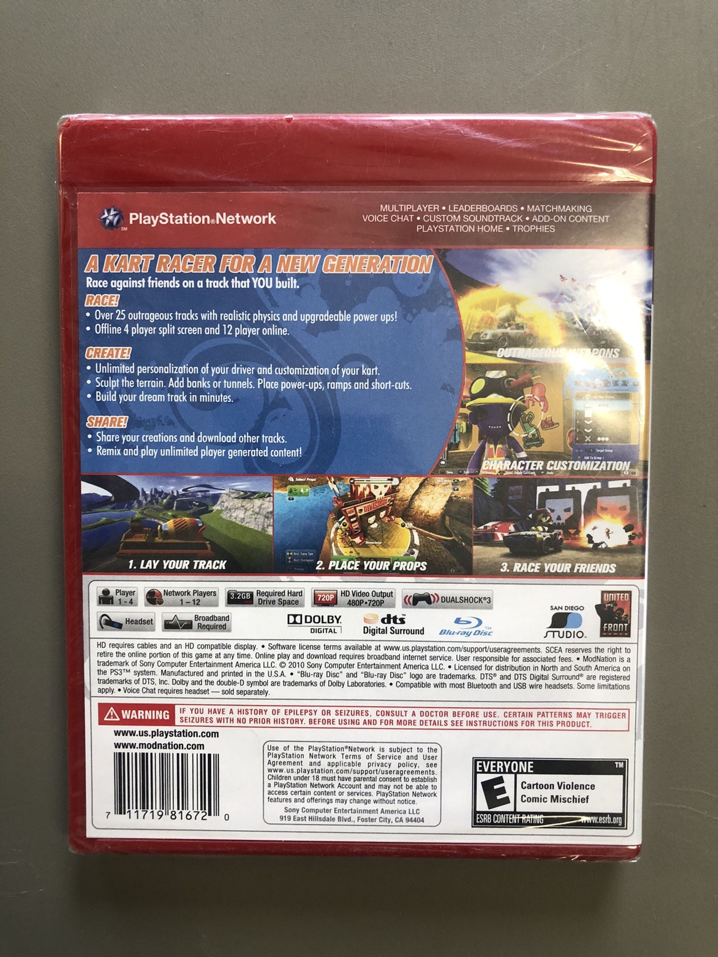 PlayStation 3 ModNation Racers Video Game (New)